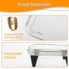 3-Layer Square Air Fryer Rack Including 4 Heighten Feet and Clip,Square Air Fryer Accessories,Compatible with Ninja Speedi COSORI 5.5L Instant Vo