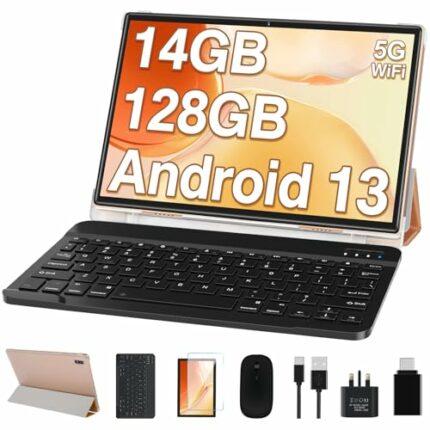 Oangcc 2023 Tablet 10 Inch Android 13 OS Tablets, 14GB RAM 128GB ROM (TF 1TB), Octa Core, 8000mAh |5+8MP |FHD IPS Display | Bluetooth |Widgets |G