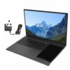 Aeun Laptop, 4 Core 4 Thread Laptop Computer Front 0.3MP Camera Dual Screen M.2 2280 100-240V 16G LPDDR4 N5095 Processor for Office (UK Plug 16G+