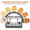 Toaster 4 Slices, Cusimax Stainless Steel Toaster with Ultra-Clear LED Display & 4 Extra-Wide Slots, Defrost/Reheat/Cancel Function, 6 Browning S