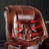 YT.JYUERI Relax Comfortably Safe Office Solid Wood Leather boss Chair，Solid Cowhide Executive Chair, boss Chair, liftable Swivel Chair, Mini Home