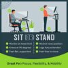 TechOrbits Standing Desk Converter - 32 Inch Adjustable Sit to Stand Up Desk Workstation, Particle Board, Dual Monitor Desk Riser with Keyboard T