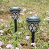 Tomshin-e Solar Garden Lights Outdoor Pathway Light Solar Powered Waterproof Stake Lights Outside Ornaments for Patio Lawn Yard Ground Backyard C