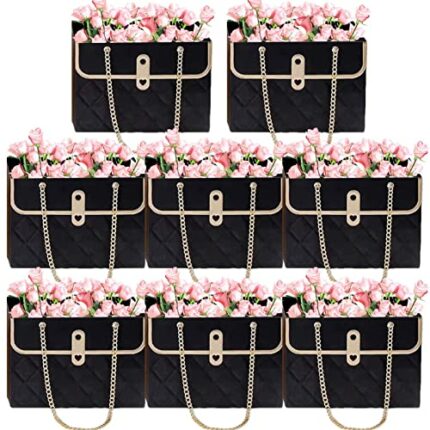 Bouquet Gift Bags, Flower Boxes for Arrangements, Paper Gift Bags with Handles, Flower Arrangements Supplies, Rectangular/Trapezoidal Teksome