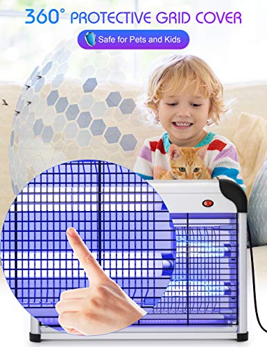 DJROLL Fly Insect Killer Electric Fly Trap Zapper 20W Electronic Indoor Bug Zapper Mosquito Killer for Home Garden Commercial Use