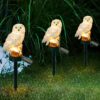 Apluskis Garden Ornaments Outdoor Owl Shape Light LED Solar Garden Light Owl Lawn Lamp Waterproof Solar Led Lights Outdoor Yard Garden Creative S