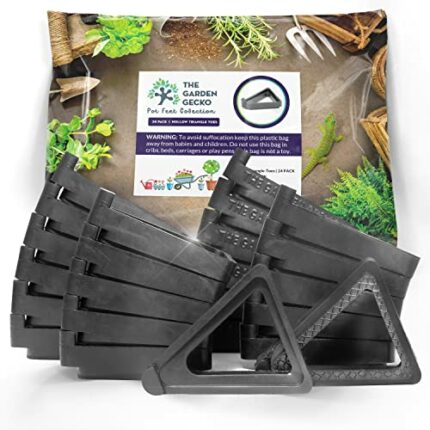 The Garden Gecko Pot feet for outdoor plant pots and flowers, solid rubber pot risers with a custom non-slip surface grip | 24 Triangle Hollow Po