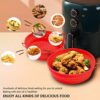 2pcs Air Fryer Silicone Pot,7.5inch Round Silicone Air Fryer Liner,Foldable Air Fryer Silicone Liner for Air Fryer, Oven, Microwave