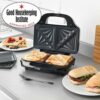 Salter EK2143 3-in-1 Snack Maker - Deep Fill Waffle Iron, Sandwich Panini Press & Toastie Maker, Interchangeable Non-Stick Plates, 900W, Indicato