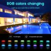 Waterproof Underwater Light, MAVIE 4 Pack Submersible LED Lights with Remote Control RGB Multicolor LED Pond Lighting Set for Vase Base, Bath Tub