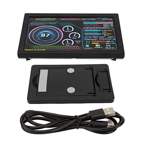 Bewinner Computer Temp Monitor, 5 Inch IPS USB Mini Screen, PC Sensor Panel Display, AIDA64 PC CPU RAM HDD Data Monitor for RPi for Linux for Win