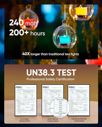 Homemory Pack of 24 7-Color Changing Tea Lights with Batteries, Long-Lasting Battery Operated LED Flameless Tea Light Candles, White Base, Ideal