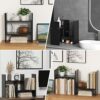 TY ARTS & CULTURE - Expandable Wood Desktop Storage Organizer Multipurpose Desk Bookshelf Display Shelf Rack Counter Top Bookcase for Office Home