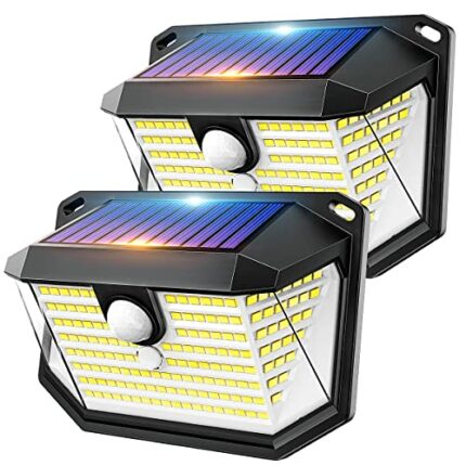 Solar Lights Outdoor 178 LED Solar Security Light Outdoor Motion Sensor with 3 Modes, 270° Wide Angle & IP65 Waterproof Outside Solar Powered Lig