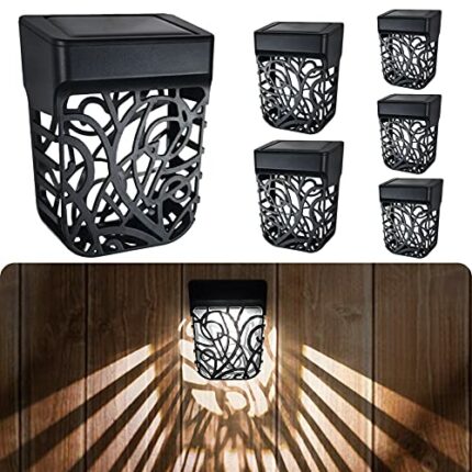 Chipark Fence Lights Garden Outdoor Solar Powered Wall Light ​IP65 Waterproof LED Wireless Lights for Yard Deck Roof Patio Stairway Gate Lighting