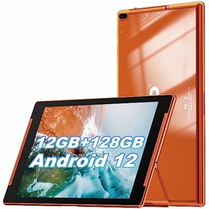 10.1 inch Tablet, Android 12 Tablets with Stand,12GB RAM,128GB ROM (512GB Expandable Storage), HD IPS Screen, 2.0MP Front+8.0MP Rear Camera, Wi-F