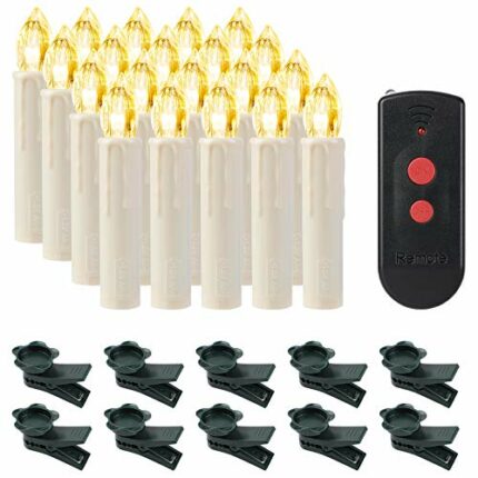 SHYOSUCCE 20pcs Flameless LED Candle Lights Flickering Christmas Tree Candles with Remote, Warm White Taper Candles for Christmas, Weddings, Birt