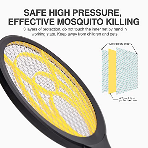 mafiti Electric Fly Swatter, Fly Killer Bug Zapper Racket for Indoor and Outdoor Pest Control,(2AA Batteries not Included)