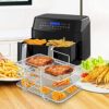 ANBOO Air Fryer Racks for Ninja Dual，8 Inch Air Fryer Accessories for Air Fryer AF300UK AF400UK,3-Layer Stainless Steel Grill Rack Kitchen Access