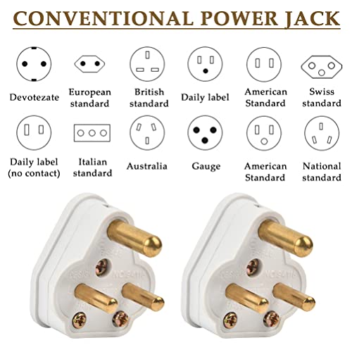 FOROREH 10Pcs 5A Pin Plugs, 3-Pin Mains Plug Adaptor, White 3 Pin Lighting Plugs for Stage Lighting Lamp, Flood Lights, Spotlights, Landscape Lig