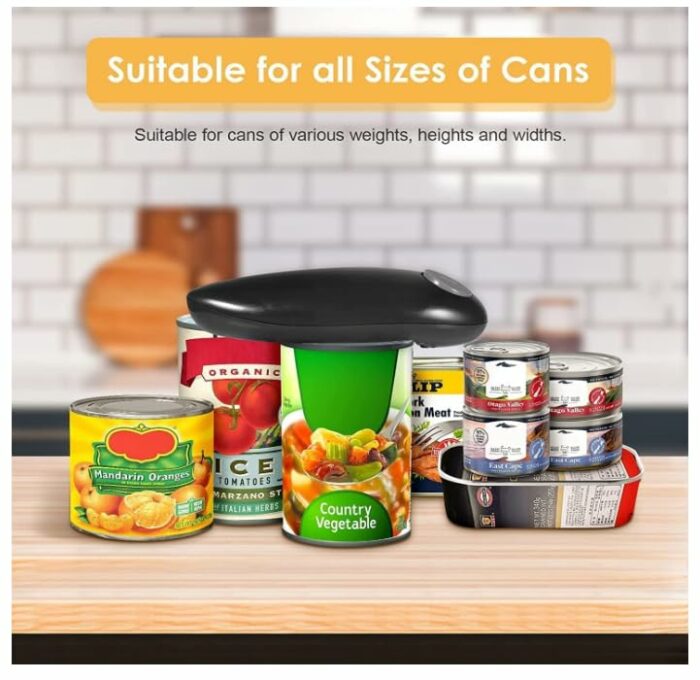 Electric Can Opener Automatic One Touch Switch Cordless Easy Tin Opener Battery Hands-Free Safe Tin Openers UK for Kitchen Arthritis and Seniors