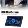 ASHATA Pc Temp Monitor, 3.5 Inch Ips Usb Mini Screen Cpu Ram Hdd Data Temperature Display 360 Degree Rotation Type C Sub Screen for Computer Case