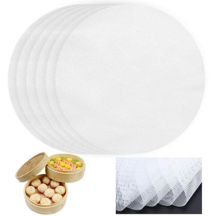 WENRERO 6 PCS Silicone Dehydrator Sheets Non Stick Food Fruit Dehydrator Mats Trays Silicone Steamer Liner Reusable Steamer Mesh Mat Round Dumpli