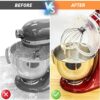 Bowl Covers for KitchenAid 4.5-5 Qt Tilt-Head Stand Mixer, Mixer Splash Guard with Extra Pouring Window for KitchenAid Mixer, Dishwasher Safe Bow