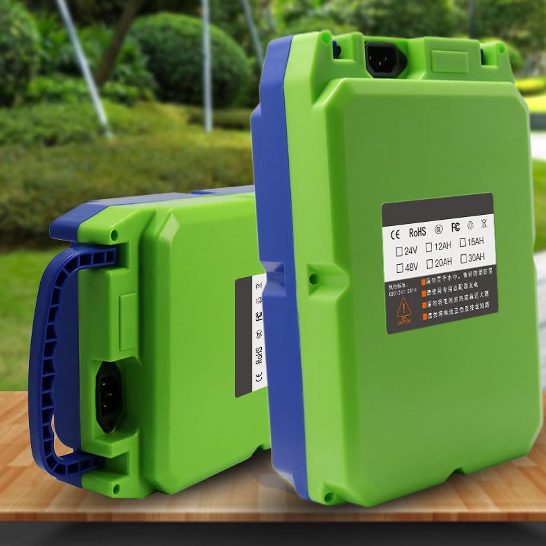 FARUTA 24V/ 36V/ 48V Electric Lawn Mower Lithium Battery Tea Harvester Hedge Machine Garden Tools Battery with Charger + Battery Display,24V,12Ah