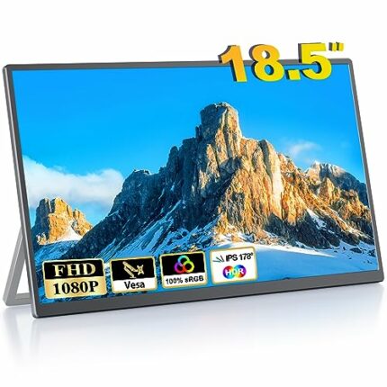 CUIUIC 18.5 Inch Portable Gaming Monitor, Large Portable Monitor for Laptop with 1080P FHD HDR Frameless Travel Computer Monitor with VESA for Ma
