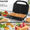 Salter EK2249 Waffle Maker – Deep Fill Wall Iron Machine with XL Non-Stick Cooking Plates, Belgian & American Waffles, Square Homemade Breakfast/