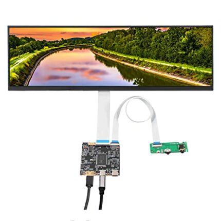 VSDISPLAY 14.5inch 2560x720 2K 350nit IPS LCD Screen and USB Type C mini HDMI Controller Board, Stretched Wide Bar Display for DIY PC Computer Ca
