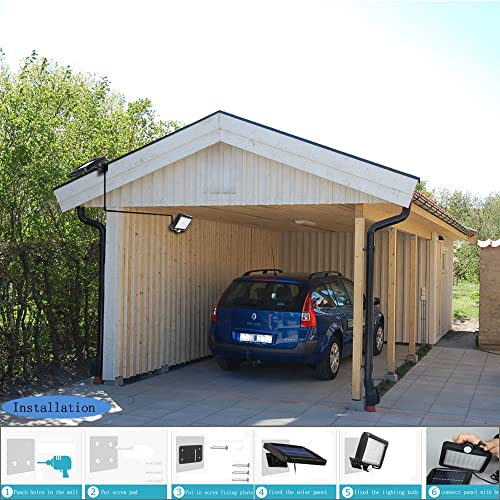 Jorft Solar Security Lights, 56 LED Solar Wall Lamp Human/Light Sensor Waterproof Super Bright Lights for Garden, Fence, Door, Yard or Entrance U