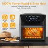 SXYCMY Air Fryer Oven Digital - 18L Large Capacity Oil-Free Touch Screen Oven with Rotisserie, Dishwasher Safe Parts, Rapid Air Circulation, BPA-