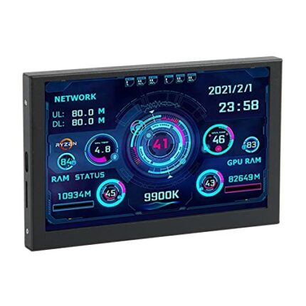 5 inch IPS USB Mini Screen, AIDA64 PC CPU GPU RAM Data Monitor PC Sensor Panel Display PC Temperature Display, for Windows, USB Type C Interface