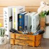 Biitfuu Wooden Succulent Planter Flower Herb Pot Indoor/Outdoor Home Garden Flower Decorative Container Storage Box 8.9 x 3.3 x 1.6inch
