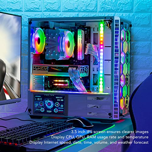 Bewinner Computer Temp Monitor, 5 Inch IPS USB Mini Screen, PC Sensor Panel Display, AIDA64 PC CPU RAM HDD Data Monitor for RPi for Linux for Win