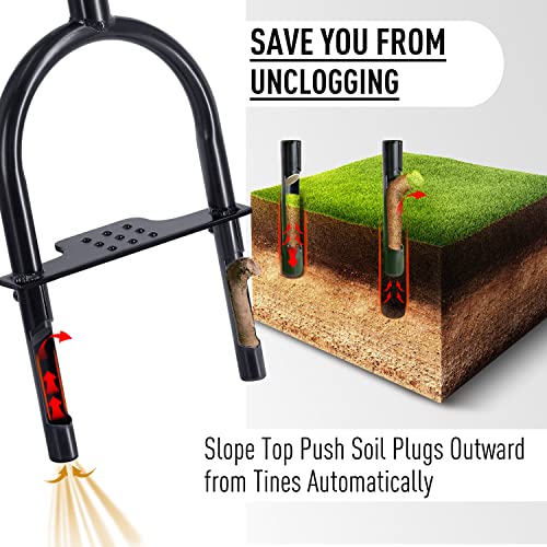 Jardineer Lawn Core Aerator, Hollow Tine Aerator with Spare Tines, Grass Aerator Garden with Non-Clog Slot, Manual Lawn Aerator for Compact Lawn