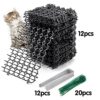 12PCS Cat Scat Mat with Spikes, Cat Animal Spikes Repellent Deterrent Mat Plant Prickle Strip Dig Stopper with 12 Nails and 20 Cable Ties for Ind