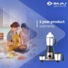 Bajaj Mixer Grinder Indian GX-3701 750W Nutri-Pro Feature 3 Jars Black UK & EU Factory Fitted Plug