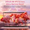 UDKED 14 inch 4K Laptop RAM 16G 512G SSD Intel N5095 (up to 2.9GHz) Notebook PC Colorful Backlit KB Ultrabook 3840x2160 IPS FHD Computer Laptop U