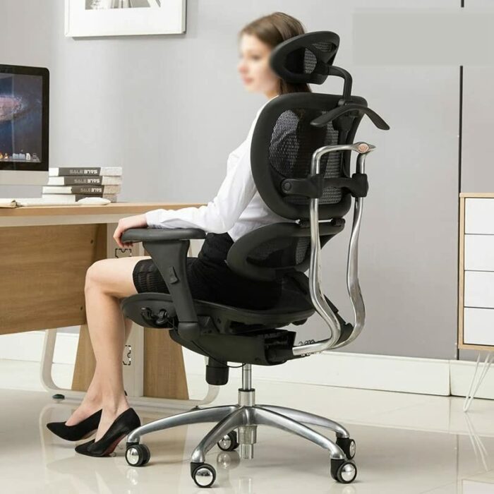 DLOETT Ergonomic Waist Computer Chair Home Game Lift Study Office Chair Comfortable Sedentary Boss Intelligent Lumbar Support