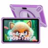 YOTOPT 10" Kids Tablet, Android 13.0, 19GB RAM 128GB ROM (SD Expandable), Parental Controls, HD IPS Screen, Quad Core, 5MP+2MP, WiFi, Bluetooth,