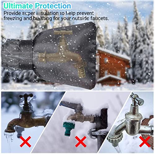 Outdoor Tap Covers for Winter, Reusable 1Pcs Large Outside Faucet Insulated Cover Socks for Freeze Protection Garden Hose Bibs Water Spigots Insu