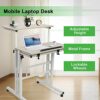 Ejoyous Mobile Computer Tables, Height Adjustable, Cart Mobile Desk, multifunctional mobile podium workstation, workstations office desk with 4 w