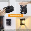【4 Pack 】 Solar Fence Lights Outdoor Garden, Solar Wall Lights Outdoor Waterproof Solar Lights Outdoor Garden LED Solar Powered Wall Lights for F