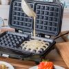 Salter EK2249 Waffle Maker – Deep Fill Wall Iron Machine with XL Non-Stick Cooking Plates, Belgian & American Waffles, Square Homemade Breakfast/