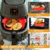 7.9Inch Air Fryer Silicone Pot Square Liners, Air Fryer Silicone Basket Baking Tray Reusable for COSORI, Ninja, Tower, Instant, Heat Easy Cleanin