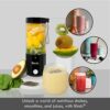 Blndr | Portable, Rechargeable Blender & Smoothie Maker | 420ml Capacity, 6 Stainless Steel Blades, 4000mAH Battery (Carbon Black)
