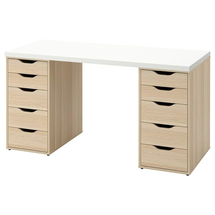 LAGKAPTEN/ALEX Desk,140x60 cm, durable and easy to care for. Desks for home. Desks & computer desks. Tables & desks. Furniture. (White)